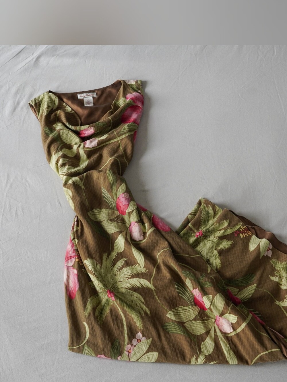 Tommy Bahama 100% silk tropical floral maxi dress Size 4 Y2K